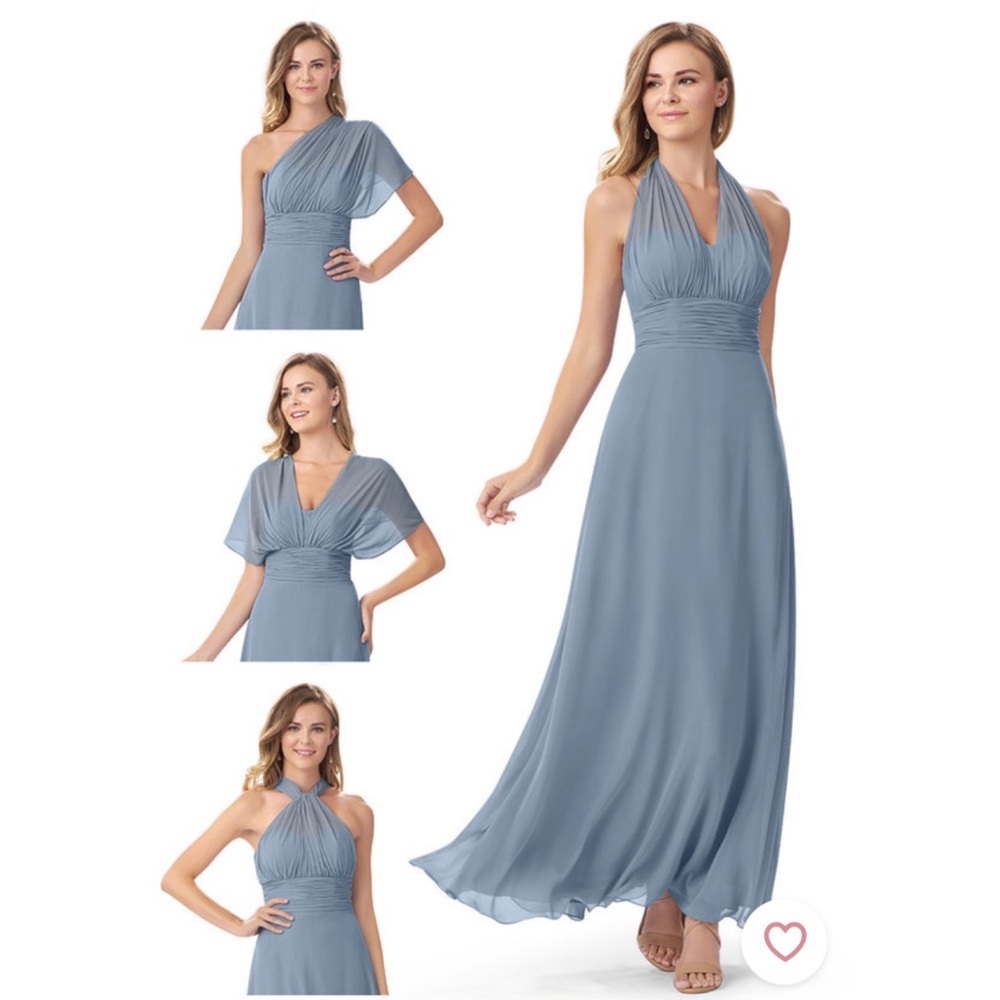 🆕 Azazie Fifi Dusty Blue Bridesmaid Dress.